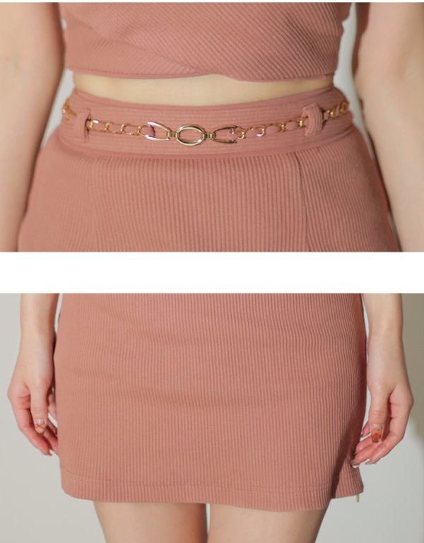 画像17: XSサイズあり【Glossy/グロッシー】シンプル/ バストカット/ リブニット/ ノースリーブ/ ワンカラー/ タイト/ セットアップ/ ミニドレス/ キャバドレス[OF08] (17)