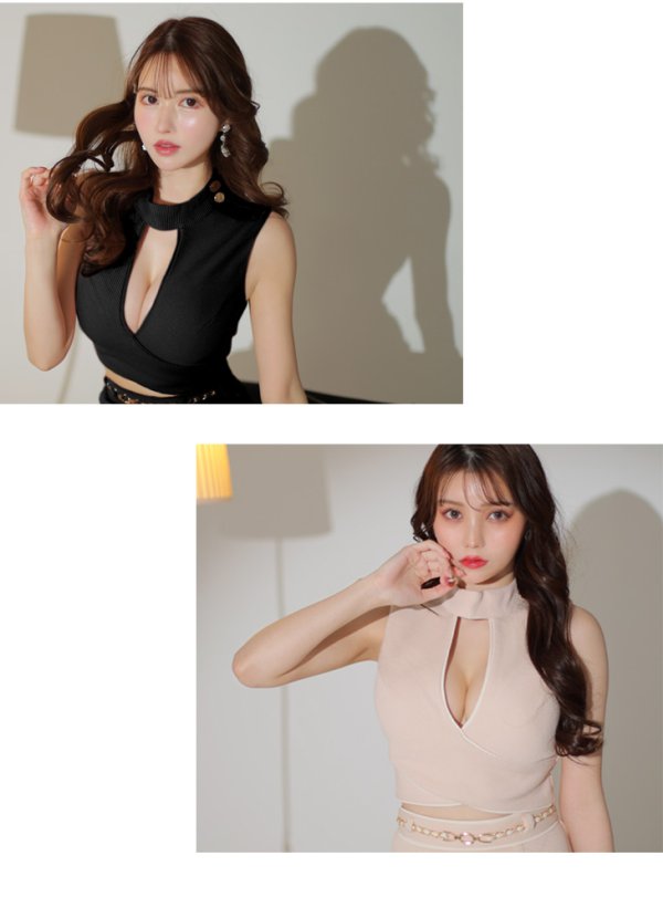 画像35: XSサイズあり【Glossy/グロッシー】シンプル/ バストカット/ リブニット/ ノースリーブ/ ワンカラー/ タイト/ セットアップ/ ミニドレス/ キャバドレス[OF08] (35)