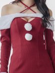 画像6: 【即日発送！】【サンタコス 3点セット】【S-Lサイズ/1カラー】クロスネックバストオープンサンタコスプレ[YMT] (6)