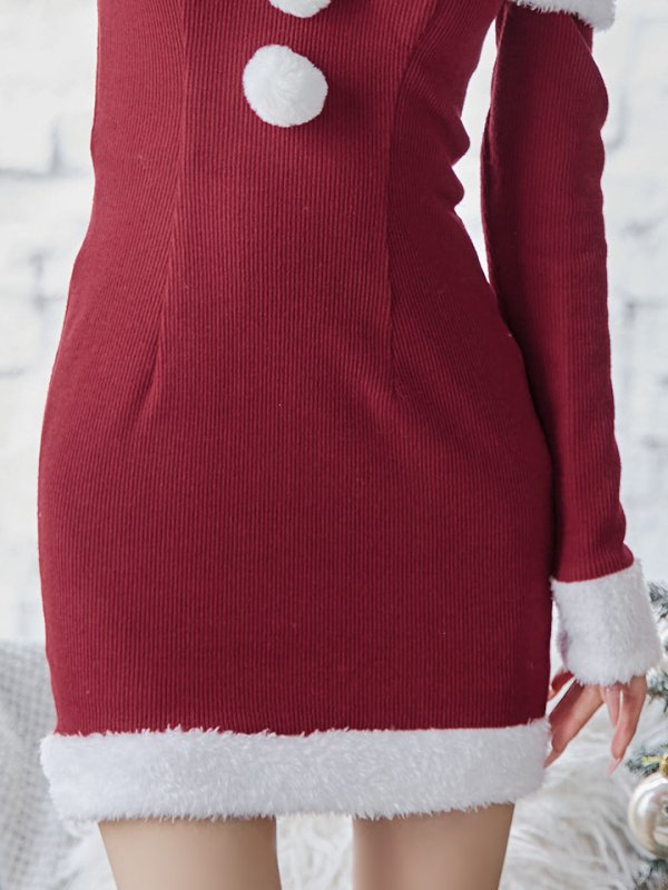 画像7: 【予約 / 11月中旬発送予定】【サンタコス 3点セット】【S-Lサイズ/1カラー】クロスネックバストオープンサンタコスプレ[YMT] (7)