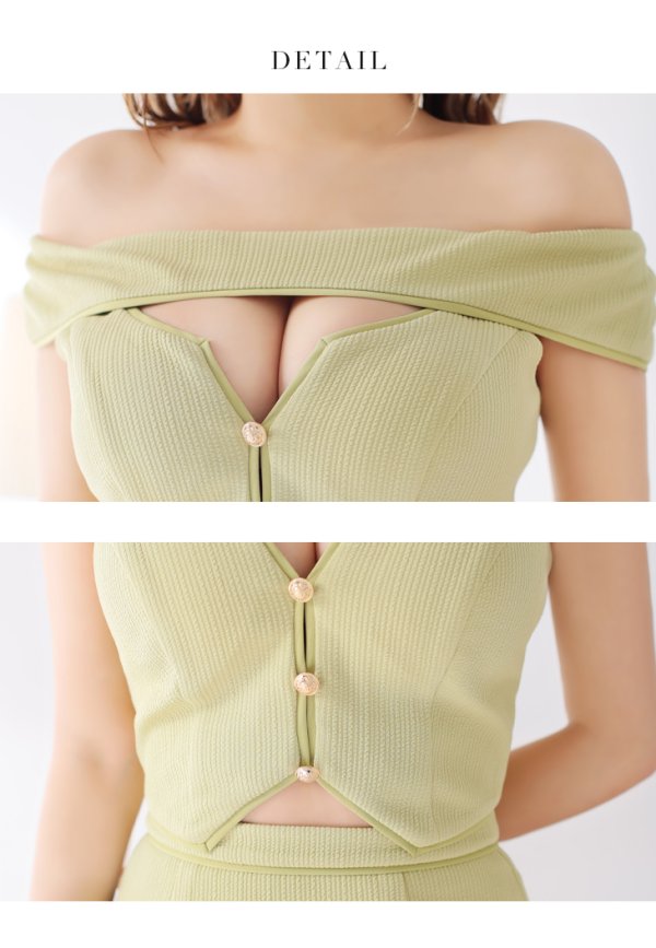 画像19: XSサイズあり【Glossy/グロッシー】オフショル/ バストカット/ タイト/ セットアップ/ ミニドレス/ キャバドレス[OF08] (19)