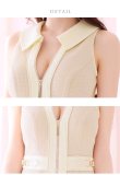 画像24: Lサイズあり【DEA.by ROBE de FLEURS/ディアバイローブドフルール】襟付き/ パイピングデザイン/ ノースリーブ/ フロントジップ/ ミディアム丈/ ワンピース/ ミディアムドレス/ キャバドレス[OF2] (24)