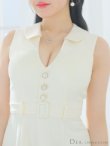 画像7: XS-Lサイズあり【DEA.by ROBE de FLEURS/ディアバイローブドフルール】裾レース/ ノースリーブ/ サマーツイード/ フレア/ ミディアムドレス/ キャバドレス[OF2] (7)