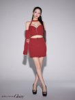 画像7: XSサイズあり【ROBE de FLEURS Glossy/ローブ・ド・フルール グロッシー】袖あり/ 2way/ ホルターリボンネック/ オフショルダー/ セットアップ/ タイト/ ミニドレス/ キャバドレス[OF2] (7)