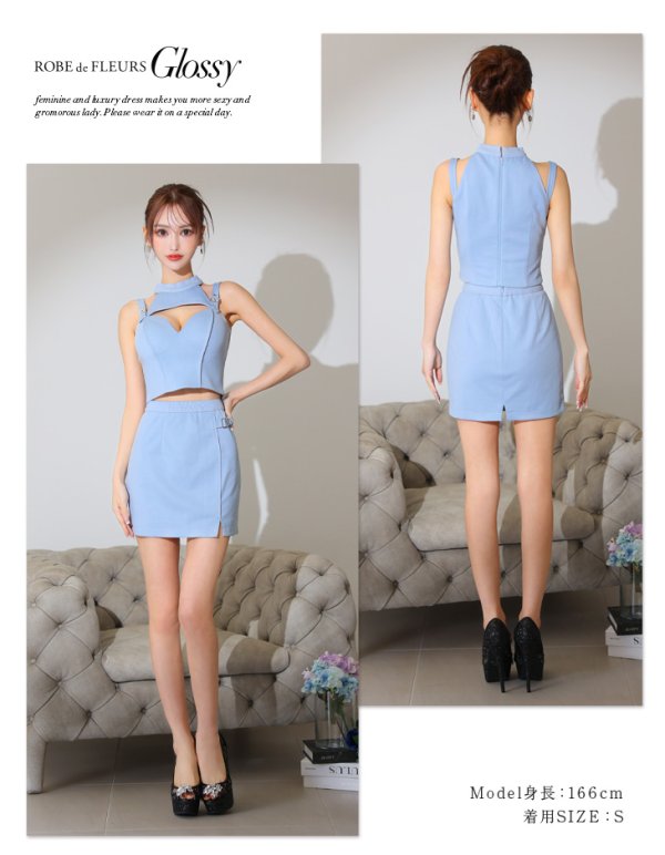 画像29: XSサイズあり【Glossy/グロッシー】バストオープンショルダー/ ストラップ/ タイト/ セットアップ/ ミニドレス/ キャバドレス[OF08] (29)