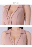 画像13: XSサイズあり【ROBE de FLEURS Glossy/ローブ・ド・フルール グロッシー】ノースリーブ/ バストオープン/ パイピング/ フレア/ ワンピース/ ミニドレス/ キャバドレス[OF2] (13)