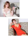画像9: XSサイズあり【ROBE de FLEURS Glossy/ローブ・ド・フルール グロッシー】バストオープンジッパー/ サイドパイピング/ 半袖/ 袖あり/ タイト/ ミニドレス/ キャバドレス[OF2] (9)