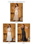 画像15: Lサイズあり【ROBE de FLEURS Glossy/ローブ・ド・フルール グロッシー】ノースリーブ/ バストカット/ シアー/ ロング/ キャバドレスlong[OF2] (15)