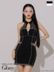 画像17: XSサイズあり【ROBE de FLEURS Glossy/ローブ・ド・フルール グロッシー】ラメパイピング/ ホルターネック/ バストジップ/ タイト/ ミニドレス/ キャバドレス[OF2] (17)