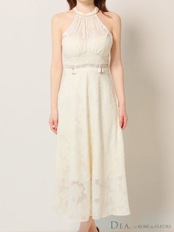 画像13: Lサイズあり【DEA./ディア】ホルターネック/ バックリボン/ レース/ フレア/ ワンピース/ ミモレ丈/ ミディアムドレス/ キャバドレス long【OF08】 (13)