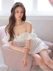 画像16: XSサイズあり【ROBE de FLEURS/ローブドフルール】フリルオフショルダー/ ツイード/ セットアップ/ Aライン/ ミニドレス/ キャバドレス[OF2] (16)