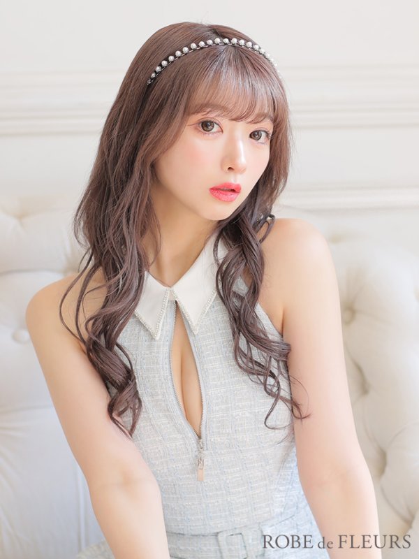 画像6: 【訳あり商品】※背中ほつれ有り【ROBE de FLEURS/ローブドフルール】ツイード/ ジップ/ 襟付き/ ホルター/ プリーツ/ フレア/ セットアップ/ ミニドレス/ キャバドレス[OF2] (6)