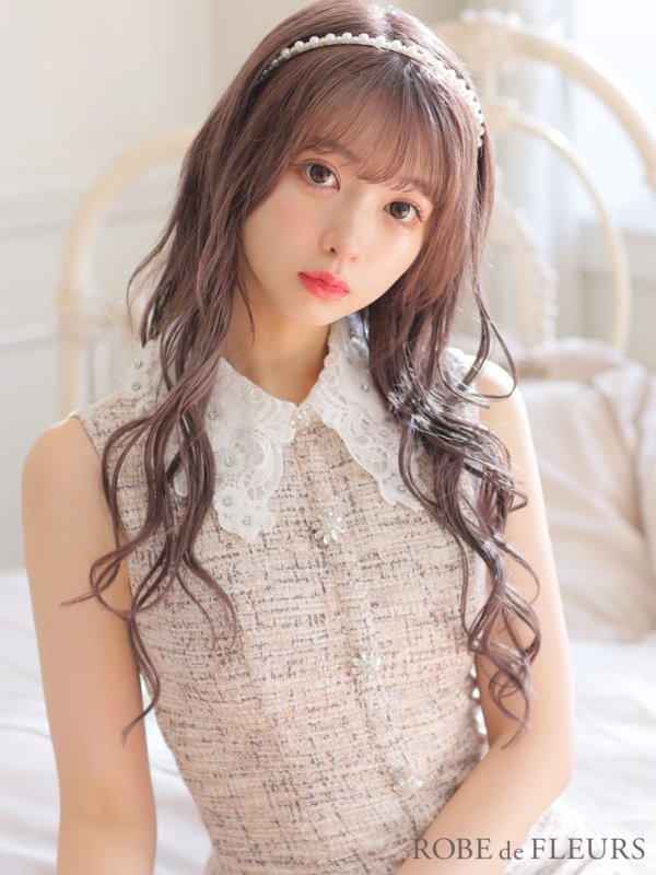 画像10: XSサイズあり【ROBE de FLEURS/ローブドフルール】ニットツイード/ フラワーカラー/ 襟つき/ 台形スカート/ Aライン/ ワンピース/ ミニドレス/ キャバドレス[OF08] (10)