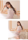 画像3: XSサイズあり【ROBE de FLEURS/ローブドフルール】ニットツイード/ フラワーカラー/ 襟つき/ 台形スカート/ Aライン/ ワンピース/ ミニドレス/ キャバドレス[OF2] (3)