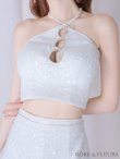 画像17: XSサイズあり【ROBE de FLEURS/ローブドフルール】フロントホール/ トリプルリボン/ ホルターネック/ ラメ/ セットアップ/ ミニドレス/ キャバドレス[OF2] (17)