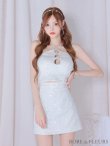 画像3: XSサイズあり【ROBE de FLEURS/ローブドフルール】フロントホール/ トリプルリボン/ ホルターネック/ ラメ/ セットアップ/ ミニドレス/ キャバドレス[OF2] (3)