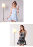 画像10: XSサイズあり【ROBE de FLEURS/ローブドフルール】ツイード/ チェック/ キャミソール/ ワンピース/ フレア/ ミニドレス/ キャバドレス[OF2] (10)