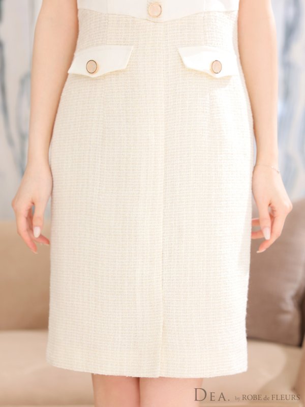 画像12: 【DEA./ディア】スプリングツイード/ デニムスプリングツイード/ キャミソール/ タイト/ ミニドレス/ キャバドレス【OF08】 (12)