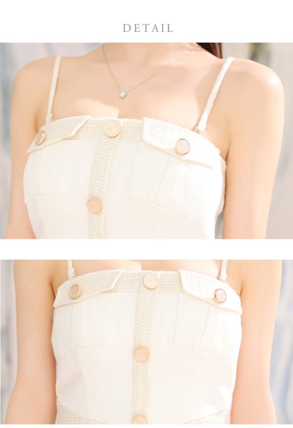 画像15: 【DEA./ディア】スプリングツイード/ デニムスプリングツイード/ キャミソール/ タイト/ ミニドレス/ キャバドレス【OF08】 (15)