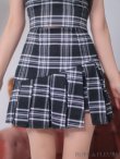 画像8: XSサイズあり【ROBE de FLEURS/ローブドフルール】セットアップ/ ツイード/ チェック/ キャミソール/ フロントジップ/ フレア/ ミニドレス/ キャバドレス[OF2] (8)