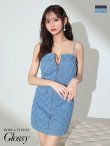 画像21: XSサイズあり【ROBE de FLEURS Glossy/ローブ・ド・フルール グロッシー】センタージップ/ デニム/ セットアップ/ キャミソール/ タイト/ ミニドレス/ キャバドレス[OF2] (21)