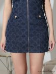 画像16: XSサイズあり【ROBE de FLEURS Glossy/ローブ・ド・フルール グロッシー】センタージップ/ デニム/ セットアップ/ キャミソール/ タイト/ ミニドレス/ キャバドレス[OF2] (16)