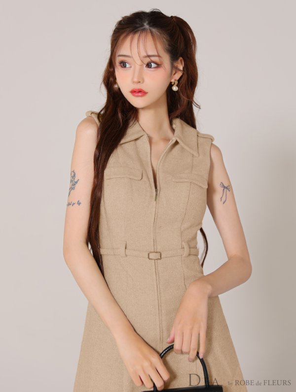 ベージュ モデル:みみ 身長:162cm 着用サイズ:Sサイズ