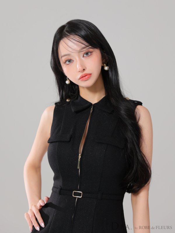 ブラック モデル:まおちゃる 身長:158cm 着用サイズ:Sサイズ