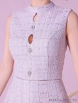 画像7: XSサイズあり【ROBE de FLEURS/ローブドフルール】ラメツイード/ ビジュー/ ボタン/ セットアップ/ ノースリーブ/ フレア/ ミニドレス/ キャバドレス[OF2] (7)