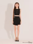 画像6: XSサイズあり【ROBE de FLEURS Glossy/ローブ・ド・フルール グロッシー】ノースリーブ/ バストジップ/ ラップ/ ベルト/ セットアップ/ ミニドレス/ キャバドレス[OF2] (6)