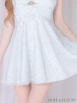 画像10: XSサイズあり【ROBE de FLEURS/ローブドフルール】ラメニット/ スパンコール/ フレア/ キャミ/ ミニドレス/ キャバドレス[OF2] (10)