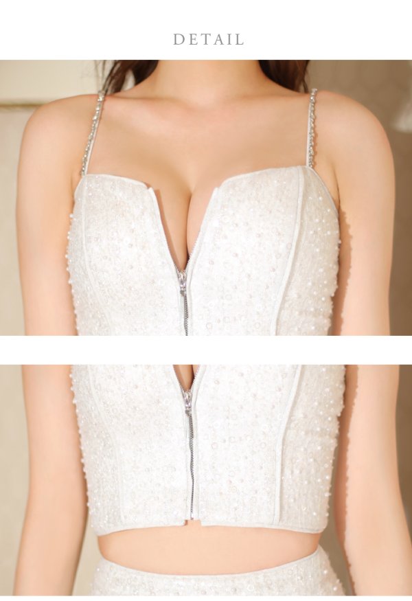 画像13: XSサイズあり【ROBE de FLEURS/ローブドフルール】バストジップ/ サイドリボン/ スパークル/ フレア/ ミニドレス/ キャバドレス[OF08] (13)