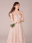 画像4: Lサイズあり【DEA.by ROBE de FLEURS/ディアバイローブドフルール】花柄ジャガード/ パイピング/ フレア/ ミモレ丈/ ミディアムドレス/ キャバドレス[OF2] (4)