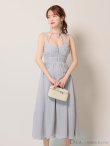 画像10: Lサイズあり【DEA.by ROBE de FLEURS/ディアバイローブドフルール】ホルターリボン取り外し可能/ バストジップ/ 刺繍レース/ フレア/ ワンピース/ ミモレ丈/ ミディアムドレス/ キャバドレス long[OF2] (10)