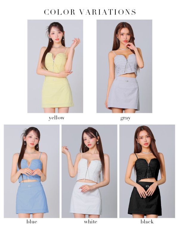 画像20: XSサイズあり【Glossy/グロッシー】シャーリング/ バストジップ/ ナイロン/ セットアップ/ ミニドレス/ キャバドレス[OF08] (20)