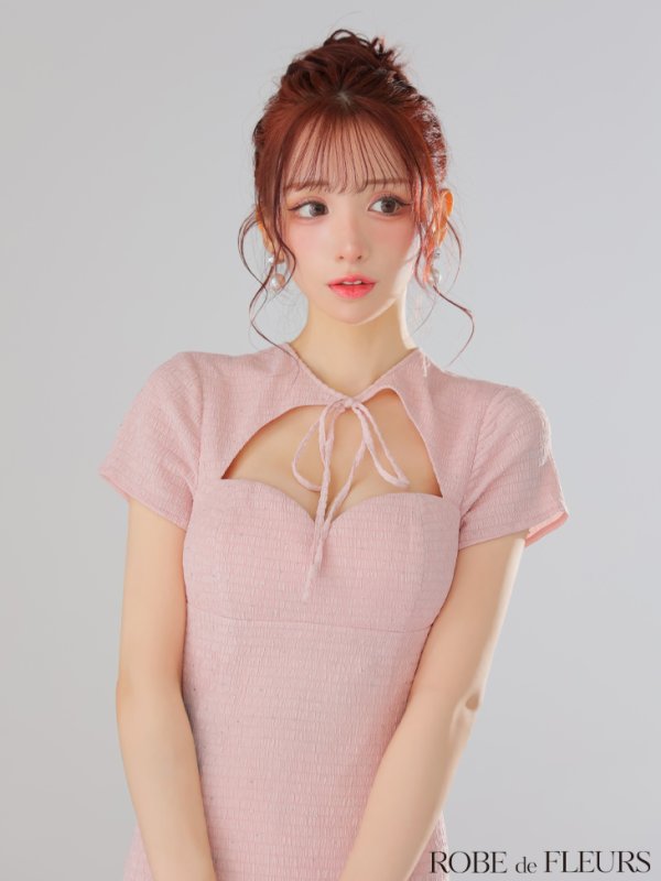 ピンク　モデル：らいか　身長：163cm　着用サイズ：Sサイズ