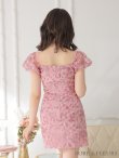 画像7: XSサイズあり【ROBE de FLEURS/ローブドフルール】スパンコール付き刺繍レース/ パフスリーブ/ 台形スカート/ ビジュー/ パール/ ミニドレス/ キャバドレス[OF2] (7)