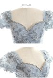 画像13: XSサイズあり【ROBE de FLEURS/ローブドフルール】スパンコール付き刺繍レース/ パフスリーブ/ 台形スカート/ ビジュー/ パール/ ミニドレス/ キャバドレス[OF2] (13)
