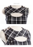 画像7: Lサイズあり【DEA. by ROBE de FLEURS/ディアバイローブドフルール】レトロ風チェック/ バストカット/ ノースリーブ/ フレア/ ワンピース/ 膝丈/ ミディアムドレス/ キャバドレス[OF2] (7)