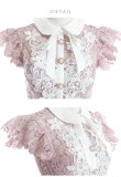 画像34: XSサイズあり【ROBE de FLEURS/ローブドフルール】襟付きリボン/ フラワーレース/ タイト/ ショートスリーブ/ ミニドレス/ キャバドレス[OF2] (34)