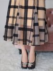画像8: Lサイズあり【DEA. by ROBE de FLEURS/ディアバイローブドフルール】チュールチェック/ リボンショルダー/ ノースリーブ/ Aライン/ フレア/ ミモレ丈/ ワンピース/ ミディアムドレス/ キャバドレス[OF2] (8)