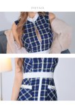 画像17: Lサイズあり【DEA.by ROBE de FLEURS/ディアバイローブドフルール】ツイード/ チェック/ ジップ/ 谷間魅せ/ Aライン/ ワンピース/ ミニドレス/ フレア/ キャバドレス[OF2] (17)