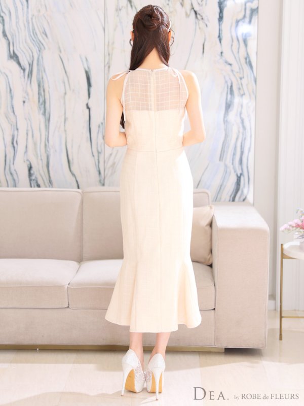 画像20: Lサイズあり【DEA./ディア】デコルテシアー/ チェック/ マーメイド/ ミディアムドレス/ キャバドレス【OF08】 (20)