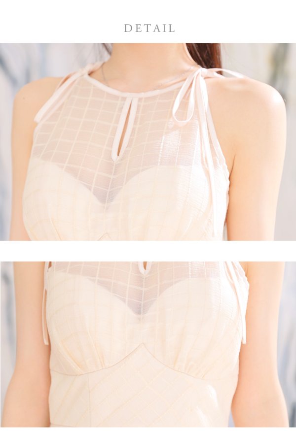 画像24: Lサイズあり【DEA./ディア】デコルテシアー/ チェック/ マーメイド/ ミディアムドレス/ キャバドレス【OF08】 (24)