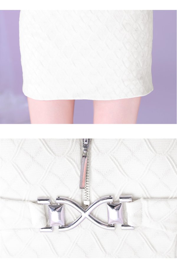 画像24: XSサイズあり【Glossy/グロッシー】シルバーバックル/ バストジッパー/ ノースリーブ/ タイト/ ミニドレス/ キャバドレス[OF08] (24)