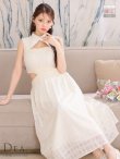画像33: XS-Lサイズあり【DEA. by ROBE de FLEURS/ディアバイローブドフルール】バストオープンカット/ ウエストスリット/ チェック/ フレア/ ロング/ ミディアムドレス/ キャバドレス[OF2] (33)