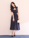 画像4: XS-Lサイズあり【DEA. by ROBE de FLEURS/ディアバイローブドフルール】バストオープンカット/ ウエストスリット/ チェック/ フレア/ ロング/ ミディアムドレス/ キャバドレス[OF2] (4)
