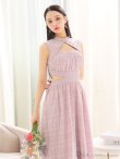 画像10: XS-Lサイズあり【DEA. by ROBE de FLEURS/ディアバイローブドフルール】バストオープンカット/ ウエストスリット/ チェック/ フレア/ ロング/ ミディアムドレス/ キャバドレス[OF2] (10)