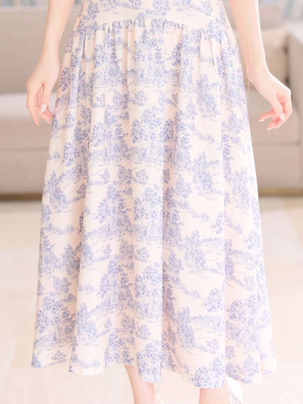 画像8: Lサイズあり【DEA./ディア】ジャガード/ バストジッパー/ フレア/ ロング/ ミディアムドレス/ キャバドレス[OF08] (8)