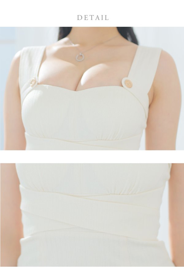 画像17: Lサイズあり【DEA./ディア】ウエストクロス/ リブニット/ マーメイド/ ノースリーブ/ ミディアムドレス/ キャバドレス[OF08] (17)